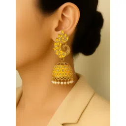 Lovansh Peacock Shaped Jhumkas Earrings-picture-41