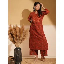 Love Chic Maroon Ajrakh Cotton Straight Kurta-picture-18