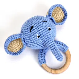 love crochet art Crochet Elephant Rattle Soft Toy for Infant, Kids & Baby, Early Age Gift Toys Rattle-picture-15