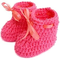 love crochet art Smart Crochet Baby Booties for 0-6 Months Baby Pink-picture-1