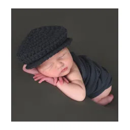 Love Crochet Art Solid Crochet Design Cap - Black-picture-4