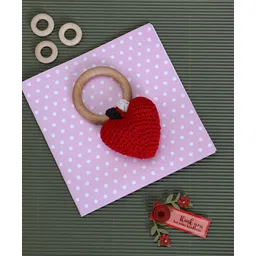 Love Crochet Art Wooden Heart Teether - Red-picture-18