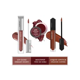 LOVE EARTH Set Of 3 Lip & Cheek Tint Multipot - 8g-Lip Gloss - 3ml-Liquid Lipstick - 6ml-picture-40