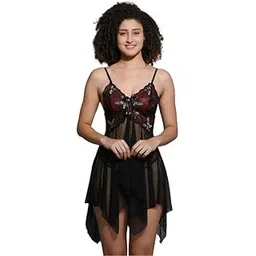 love maker Babydoll Lace Nighty with Adjustable Straps Above Knee V Neck S-3XL-picture-44