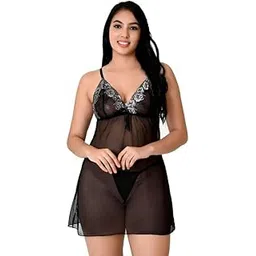 love maker V-Neck Net Women Babydoll Lingerie Honeymoon Sleepwear S-3XL-picture-23