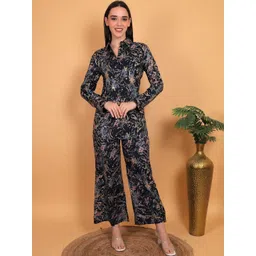 Love Maker Women Abstract Printed Shirt Collar Co-ord Set-picture-21