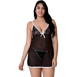 love maker Women Babydoll Set for Honeymoon Newly Married Couples First Night Dress Valentine Girls Lingerie Solid Midi Short Nighty S-3XL-picture-34