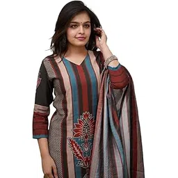 love of fashion Pure Cotton Kurta Pant Set with Dupatta for Women | 3 Piece Gold Hand Block Printed Suit Set | Cotton Kurta Set for Women | Festive Kurti Set-picture-44
