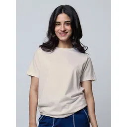 LoveDky Women Solid Round Neck Cotton T-shirt-picture-32