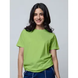 LoveDky Women Solid Round Neck Cotton T-shirt-picture-24