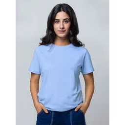 LoveDky Women Solid Round Neck Cotton T-shirt-picture-25