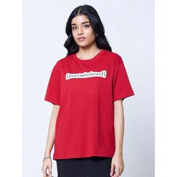 LoveDky Women Typography Printed Oversized T-shirt-picture-19