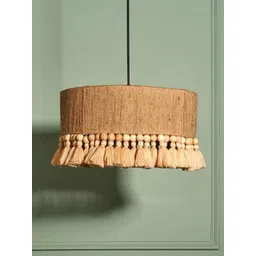 LOVEDWELL Beige & Brown Textured Metal Cylinder Shaped Wall Lamp-picture-10