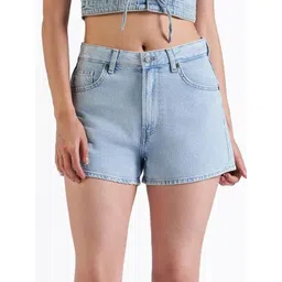 LOVEGEN Women High-Rise Pure Cotton Denim Shorts-picture-25