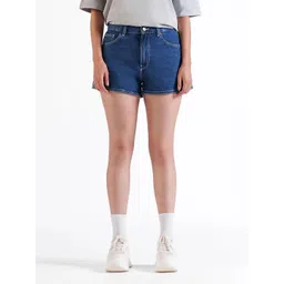 LOVEGEN Women High-Rise Pure Cotton Denim Shorts-picture-34