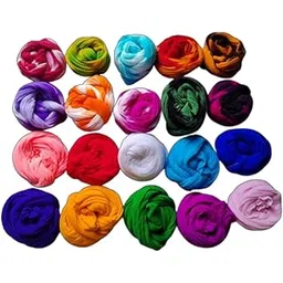 Lovely Arts Collection Nylon Stocking for Flower Making Accessory Handmade DIY Crafts Random Mixed Colors 1 Yard Pack of 20 pcs. (Mix-Shaded and Non Shaded)-image-20
