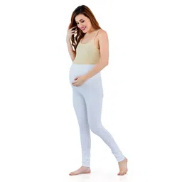 Lovely Mom's Solid Stretchable Pre & Post Maternity Leggings - White image 5