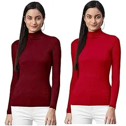 lovo Women's Woollen Warm Full Sleeves High Neck/Inner/Skivvy for Winters Pack of 2 - Free Size-picture-10