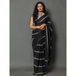 Lovwear Black Pure Cotton Sarees-picture-18