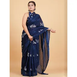 Lovwear Blue Pure Cotton Sarees-picture-25