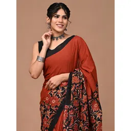 Lovwear Brown Pure Cotton Sarees-picture-18