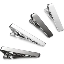 loyallook 2-4pcs Mens Tie Bar Pinch Clip Set for Regular Ties and Skinny Tie with Gift Box Silver Black Tone Pack 1.5-2.15Inches-picture-41