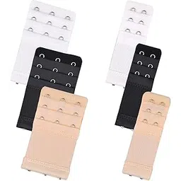 lozora 6 Pieces Women's Bra Extenders 2 Hook / 3 Hook Comfortable Stretchy Bra Extension Strap (Black, White, Nude) (LZ-093)-picture-20