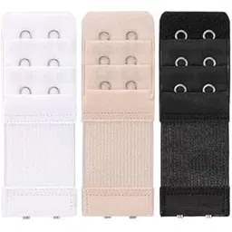 lozora Bra Extenders Extension Strap 3 Pieces Women's Soft Comfortable Elastic Strap 2 Hook 3 Row Bra Extender(Black, White,Nude)-picture-29