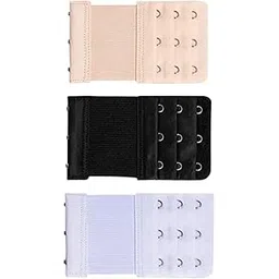 lozora Women's & Girl's Bra Hook Extender-3 Hook - 3 Eye (with Extra Elastic) (3 Hooks(White-Beige-Black) Pack-of-3) (LZ-103)-picture-15
