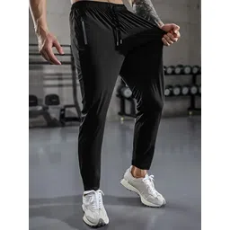 lripsome Men Solid Black Track Pants-picture-31