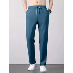 lripsome Men Solid Blue Track Pants-picture-36