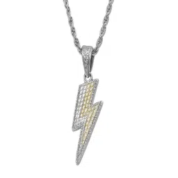 Lucents Men Silver-Plated Artificial Stones Studded Contemporary Pendant With Chain-picture-19