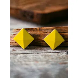 LUCKY JEWELLERY Gold-Plated Square Studs-picture-14