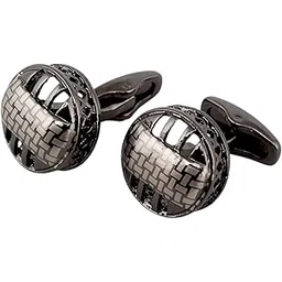 lucky jewellery Unique Men Jewelry Black Metal Polish Sleeve Formal Cuff' Wedding Shirt, Suit, Blazer Cufflinks Pair Gift Set For Men (350-CHC4-1068-S)-picture-41