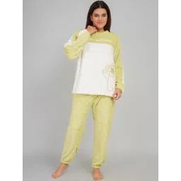 Lugo Women Colourblocked Top With Pyjamas Night suit-picture-31