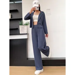 Lugo Women Grey Cotton Blend Co-Ords-picture-24