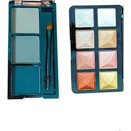 Lui Pui 3 in 1 Eyebrow Powder Palette With Shimmery Eyeshadow with Highly Pigmented Shades, Long Lasting Eye Makeup Palette-picture-36