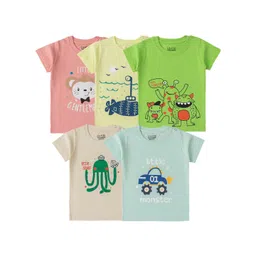 Luke & Lilly Boys Pack Of 5 Printed T-shirt-picture-34