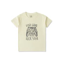 Luke & Lilly Boys Typography Printed V-Neck Applique T-shirt-picture-35