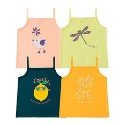 Luke & Lilly Girls Pack of 4 Multicolor Cotton Printed Camisole-picture-25