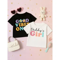 Luke & Lilly Girls Regular Fit Cotton Tshirts-picture-33