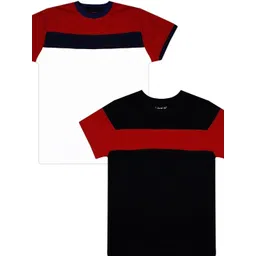 Luke & Lilly Kids Boys Pack Of 2 Colourblocked Pure Cotton T-shirt-picture-11