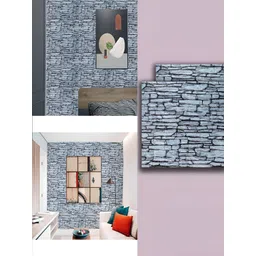 Lukzer 2-Pcs Grey & Black Printed Self-Adhesive Wall Panels-picture-17
