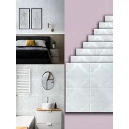 Lukzer 8-Pcs White & Pink Floral Self-Adhesive Wall Panels-picture-35