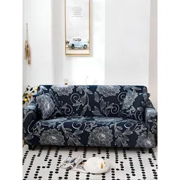 Lukzer Blue & Grey 2 Seater Sofa Cover With Arms-picture-39