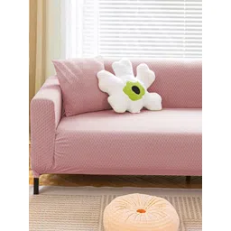 Lukzer Pink Printed Polyester 1 Piece Sofa Cover With Arms-picture-23