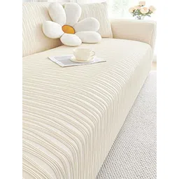 Lukzer Yellow Printed Polyester 1 Piece Sofa Cover With Arms-picture-26