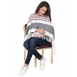 Lulamom Striped Nursing Shawl - Maroon-picture-19