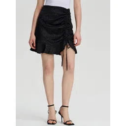 LULU & SKY Animal Printed Ruched A-Line Mini Skirt-picture-26