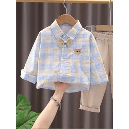 LULU & SKY Boys Checked Shirt with Trousers-picture-26